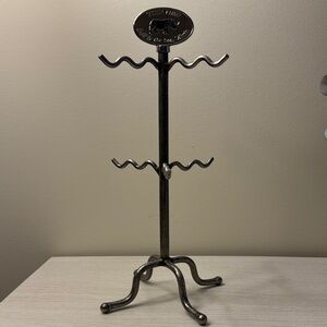 Unique Silver Metal Jewelry Stand EUC